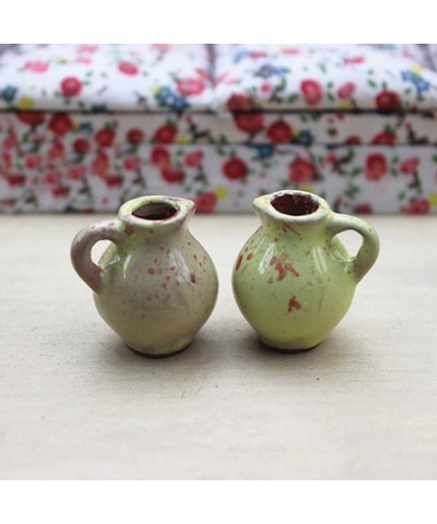 Mini Cute Ceramic Flower Vase Model Toy Doll House Miniature Decor Accessory Kitchen Game Party Toys for Ages 3 and up Preten...