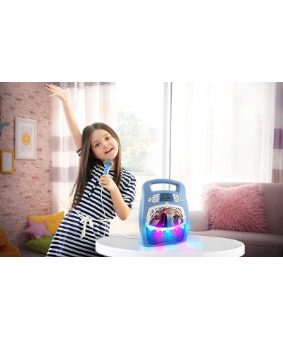 Frozen 2 Bluetooth Portable MP3 Karaoke Machine Player with Light Show Store Hours of Music with Built in Memory Sing Along U...