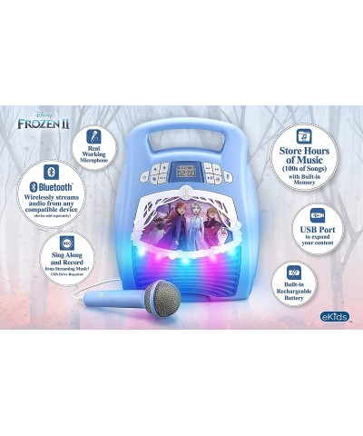 Frozen 2 Bluetooth Portable MP3 Karaoke Machine Player with Light Show Store Hours of Music with Built in Memory Sing Along U...