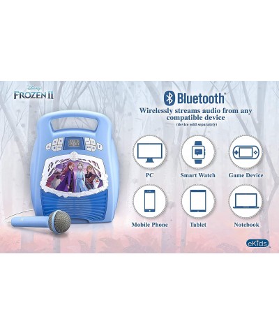 Frozen 2 Bluetooth Portable MP3 Karaoke Machine Player with Light Show Store Hours of Music with Built in Memory Sing Along U...