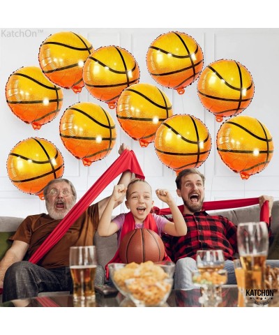 Big 10 Pieces Basketball Balloons - 18 Inch Mylar Basketball Balloon | Basketball Decorations | Basketball Party Decorations ...