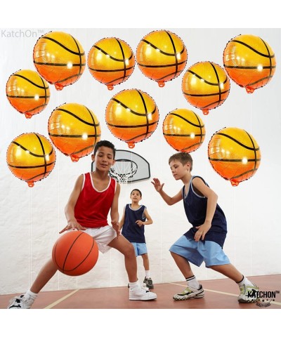 Big 10 Pieces Basketball Balloons - 18 Inch Mylar Basketball Balloon | Basketball Decorations | Basketball Party Decorations ...