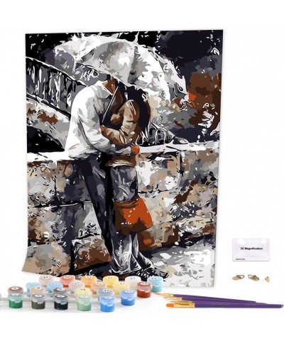 Paint by Number Kits - DIY Oil Painting - Lover Romantic Kiss - 16x20 Inches Painting on Canvas Without Frame $26.24 Craft Kits