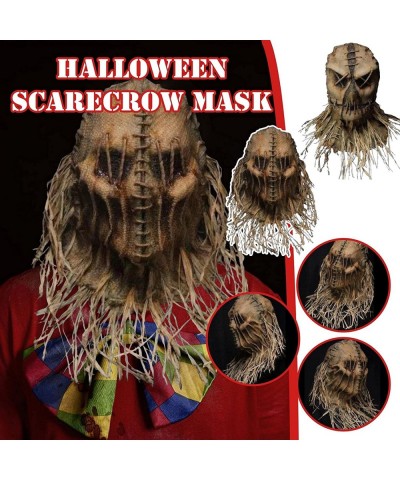 Halloween Scarecrow Mask Handmade Halloween Headdress Funny Props Horror Atmosphere Masquerade Mask Cosplay Party Props $26.6...