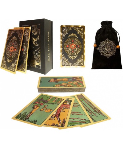 Original Tarot Cards with Guidebook & Premium Velvet Carry Bag for Beginners and Experts - Waterproof PVC Holographic 78 Clas...