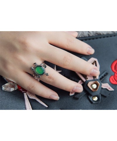 Mood Ring Sea Turtle Changing Color Emotion Feeling Finger Rings with Box $16.02 Kids' Dress-Up Accessories