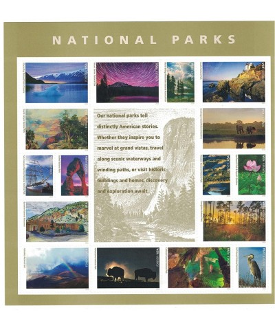 National Parks Forever Stamps Sheet of 16 Postage Stamps 2016 $54.80 Collectibles Display & Storage