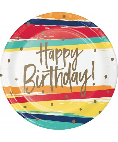 Happy Birthday Stripes Paper Plates 24 ct $28.84 Kids' Party Tableware