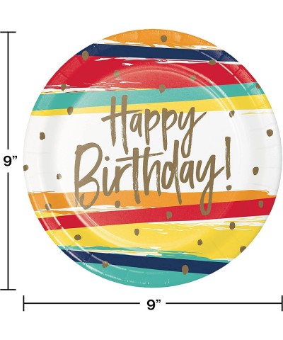 Happy Birthday Stripes Paper Plates 24 ct $28.84 Kids' Party Tableware