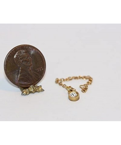 Dollhouse Miniature Pocket Watch on a Fine Chain $22.00 Dollhouse Accessories