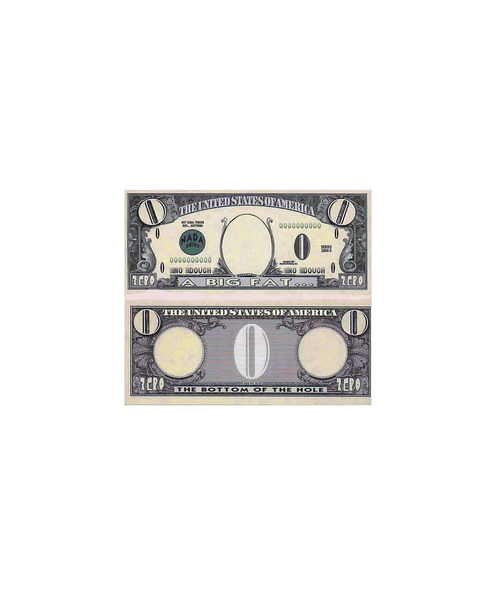 Set of 5 Bills-Zero Dollar $13.66 Gags & Practical Joke Toys