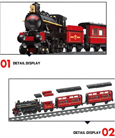 Retro Red Steam Train Model Building Blocks Set 789+ Pcs Bricks Train Model with Train Rail $87.16 Toy Vehicle Playsets