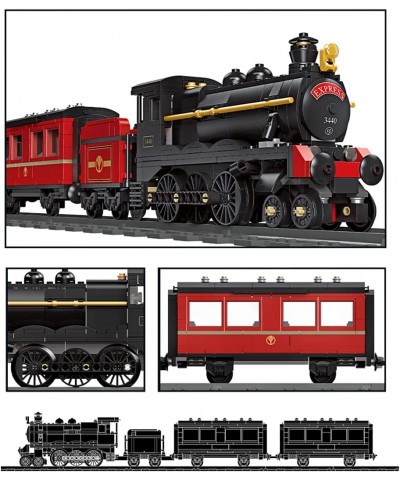 Retro Red Steam Train Model Building Blocks Set 789+ Pcs Bricks Train Model with Train Rail $87.16 Toy Vehicle Playsets