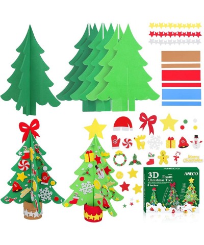 6 Kits Holiday Craft Foam Christmas Tree Creative Make a Foam Christmas Tree Combination Stickers for Christmas DIY Home Acti...