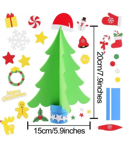 6 Kits Holiday Craft Foam Christmas Tree Creative Make a Foam Christmas Tree Combination Stickers for Christmas DIY Home Acti...