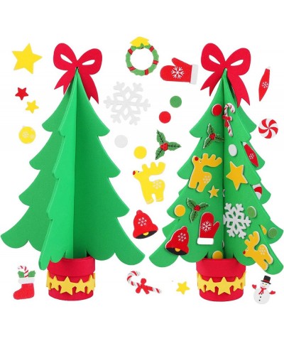 6 Kits Holiday Craft Foam Christmas Tree Creative Make a Foam Christmas Tree Combination Stickers for Christmas DIY Home Acti...