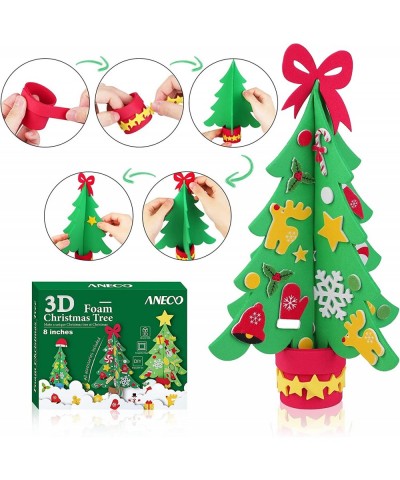 6 Kits Holiday Craft Foam Christmas Tree Creative Make a Foam Christmas Tree Combination Stickers for Christmas DIY Home Acti...