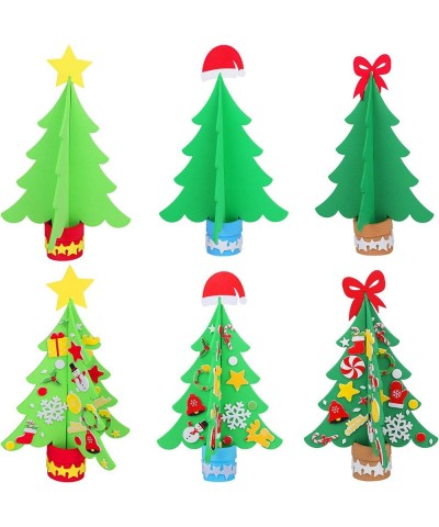 6 Kits Holiday Craft Foam Christmas Tree Creative Make a Foam Christmas Tree Combination Stickers for Christmas DIY Home Acti...