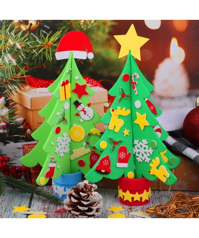 6 Kits Holiday Craft Foam Christmas Tree Creative Make a Foam Christmas Tree Combination Stickers for Christmas DIY Home Acti...