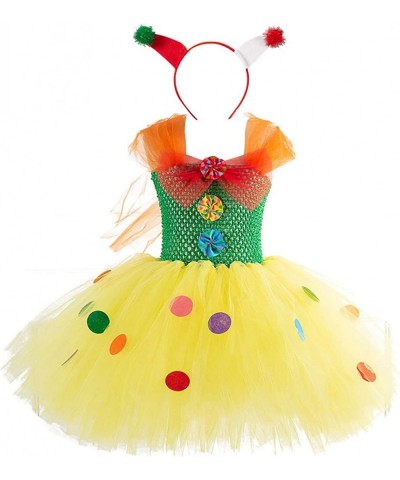 Circus Clown Girl Costume Handmade Tutu Dress Kids Funny Role Play Halloween Christmas Carnival Outfits w/Hair Hoop $25.23 Ki...