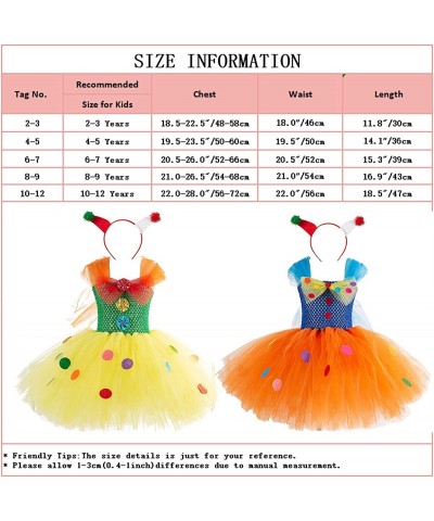 Circus Clown Girl Costume Handmade Tutu Dress Kids Funny Role Play Halloween Christmas Carnival Outfits w/Hair Hoop $25.23 Ki...