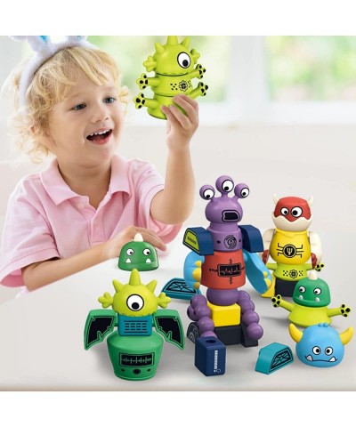 Magnetic Robot Toy for Kids 3-5 Years Old - Monster Magnetic Blocks Stacking Transform Toys for Kids with Storage Box Set for...