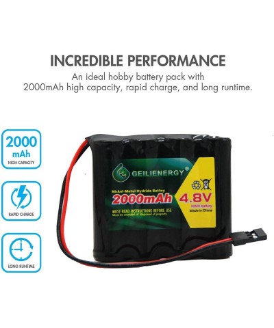 4.8v 2000mAh NiMH RC Receiver RX Battery with Hitec Connector for RC Cars and Airplanes(1 Pack) $21.16 Hobby Remote & App Con...