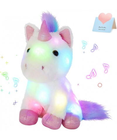 LED Musical Unicorn Stuffed Animal Singing Light up Make Up Music Plush Angel Toy Pillow Glow in The Dark Night Light Gift fo...