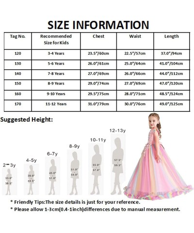 Princess Rainbow Tulle Dress Girls Unicorn Birthday Party Wedding Pageant Christmas Halloween Costume w/Headband $56.42 Kids'...