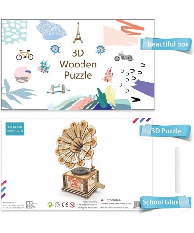 3D Wooden Puzzles for Adults and Kids Phonograph Wood Building Kits STEM Toys Crafts for Girls and Boys $21.87 3-D Puzzles