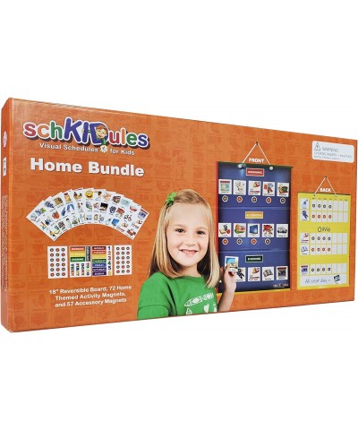 Visual Schedule for Kids Home Bundle: Daily Calendar and Weekly Progress Chart w/18" Reversible Folding Board & 129 Magnets f...