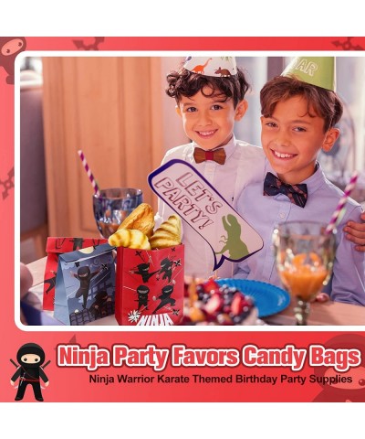 24 Pcs Ninja Party Favor Bags Ninja Party Supplies Birthday Paper Gift Bags Candy Bags Treat Bags with Handles Ninja Goody Ba...