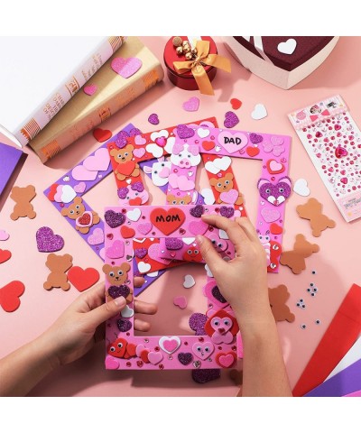 20 Sets Valentine's Day Picture Frame Craft Kits for Kids DIY Craft Gem Stickers and Googly Eyes for Valentine's Day Mother's...