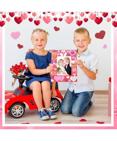 20 Sets Valentine's Day Picture Frame Craft Kits for Kids DIY Craft Gem Stickers and Googly Eyes for Valentine's Day Mother's...