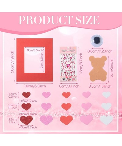 20 Sets Valentine's Day Picture Frame Craft Kits for Kids DIY Craft Gem Stickers and Googly Eyes for Valentine's Day Mother's...