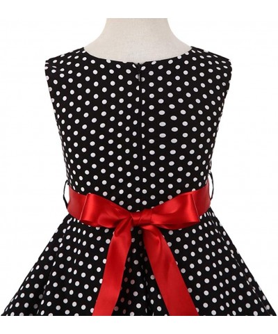 Girls 50s Vintage Polka Dot Flower Swing Rockabilly Prom Party Tea Dress Kids Audrey Wedding Formal Cocktail Evening Gown $44...