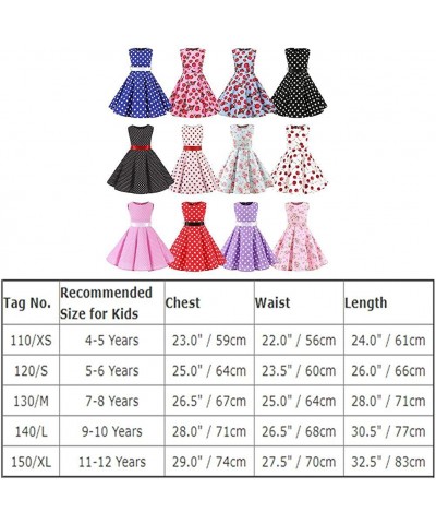 Girls 50s Vintage Polka Dot Flower Swing Rockabilly Prom Party Tea Dress Kids Audrey Wedding Formal Cocktail Evening Gown $44...