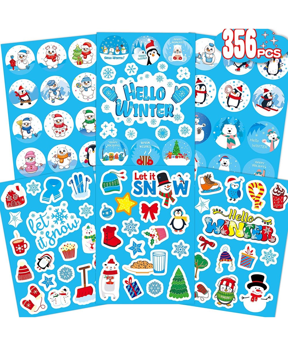 Winter Stickers 356 PCS Winter Stickers for Kids Winter Holiday Stickers Snowflake Snowman Stickers Hello Winter Stickers for...