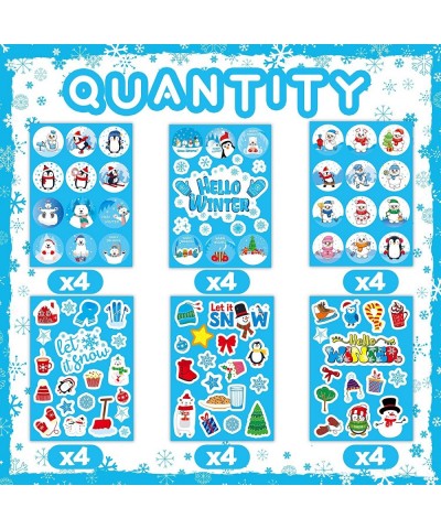 Winter Stickers 356 PCS Winter Stickers for Kids Winter Holiday Stickers Snowflake Snowman Stickers Hello Winter Stickers for...