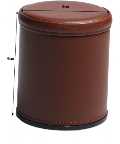 Leather Dice Cup Set Felt Lining Quiet Shaker with 5 Dot Dices for Farkle Yahtzee Games 2 Pack (Brown) $26.05 Game Accessories