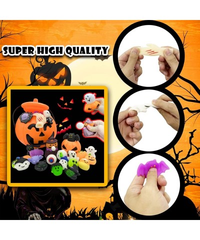 Halloween Mochi Squishy Toy with Pumpkin Bucket Squishies Toys Halloween Party Favors for Kids Prizes for Kids Gift for Kids ...