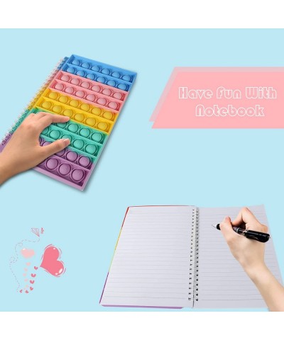 Bubble Fidget Notebook A5 Push Bubble Pop Up Notebook Spiral Notebook Stress Release for Students Office Home School (A) $14....