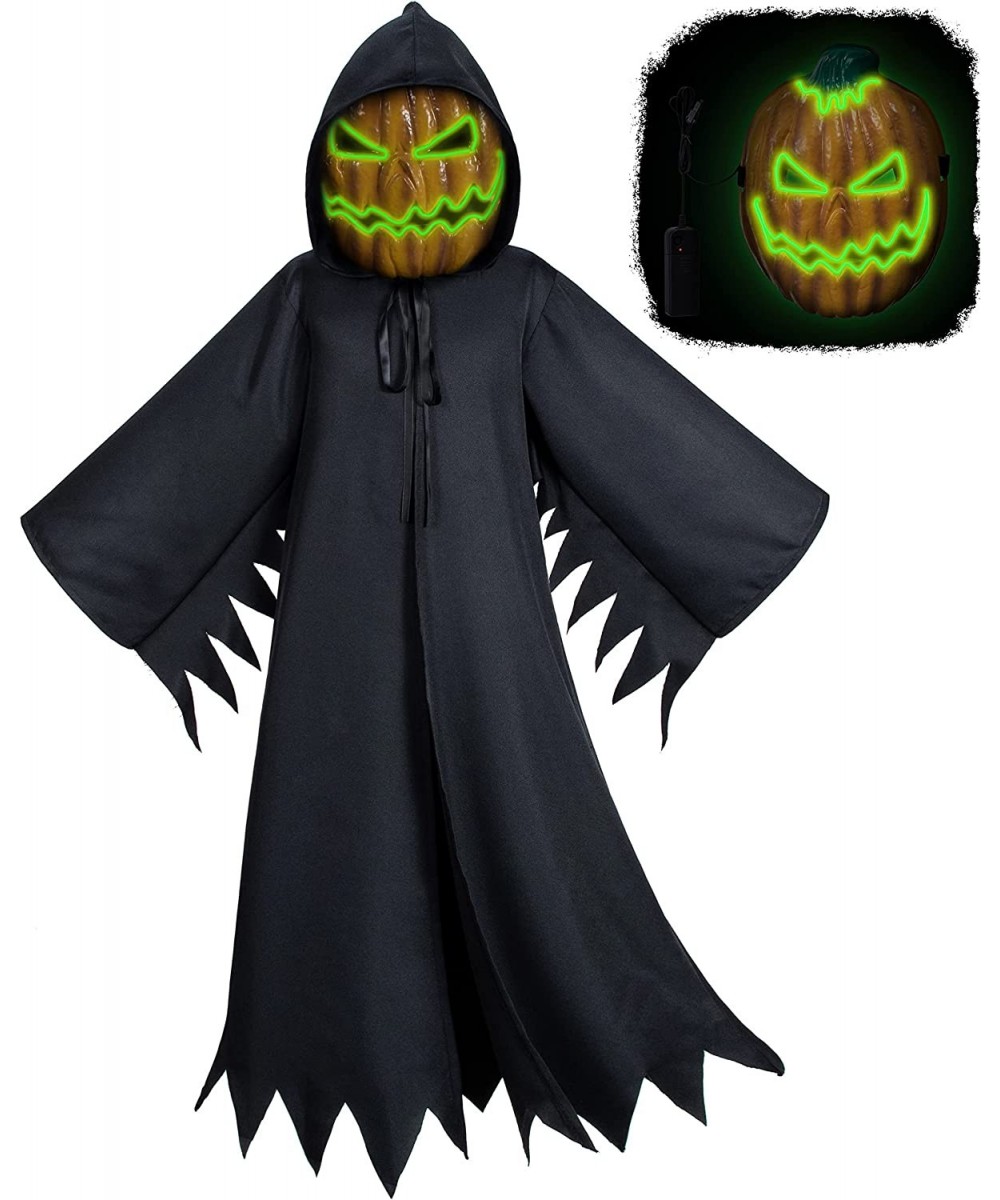 Kids Halloween Scary Pumpkin Monster Ghost Costume Robe with Evil Mask Available in Age 4-12 Years $33.70 Kids' Costumes