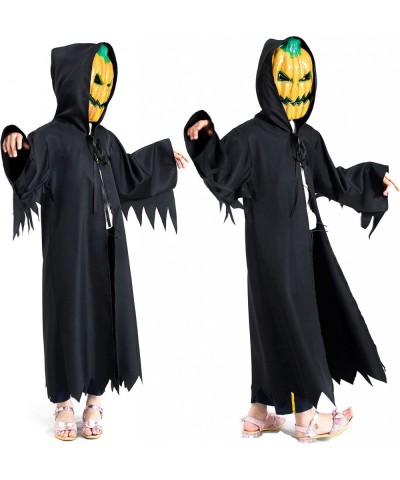 Kids Halloween Scary Pumpkin Monster Ghost Costume Robe with Evil Mask Available in Age 4-12 Years $33.70 Kids' Costumes