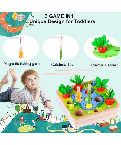 Montessori Toys for Toddlers Carrot Harvest Shaped & Size Matching Game Fine Motor Skill Wooden Toys for 3 4 5 Year Old Boys ...