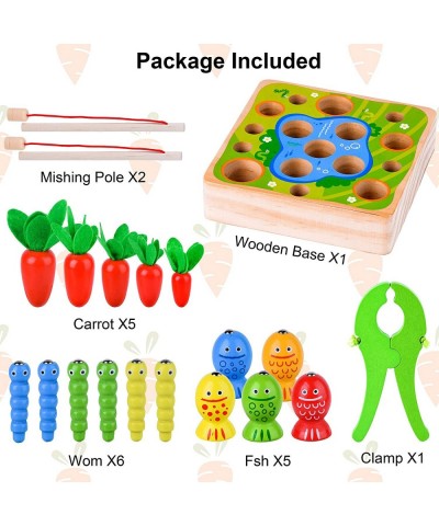 Montessori Toys for Toddlers Carrot Harvest Shaped & Size Matching Game Fine Motor Skill Wooden Toys for 3 4 5 Year Old Boys ...