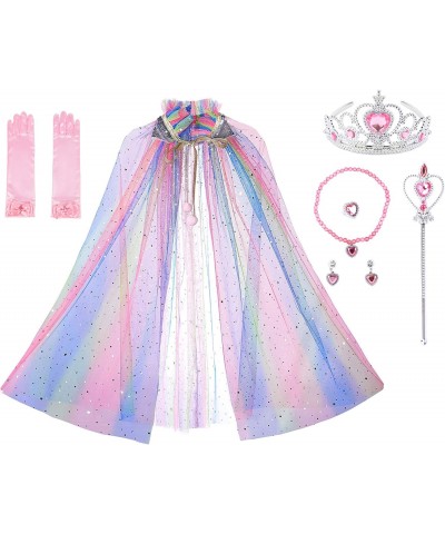 Princess Sequin Tulle Cape Cloak for Girls Costume Dress Up Play with Accessories $30.42 Kids' Costumes