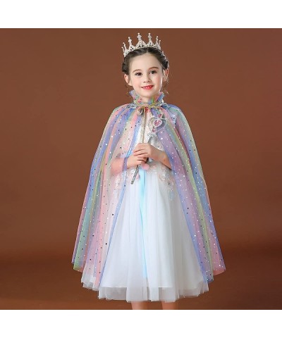 Princess Sequin Tulle Cape Cloak for Girls Costume Dress Up Play with Accessories $30.42 Kids' Costumes