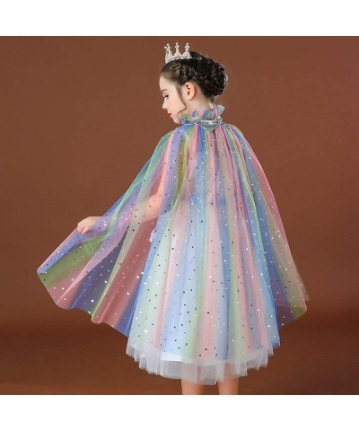 Princess Sequin Tulle Cape Cloak for Girls Costume Dress Up Play with Accessories $30.42 Kids' Costumes