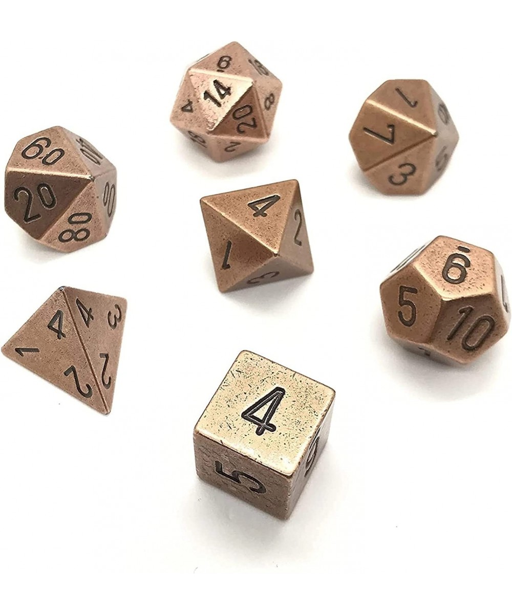 DND Dice Set-D&D Dice-16mm Copper Metal Polyhedral Dice Set-Dungeons and Dragons Dice Includes 7 Dice - D4 D6 D8 D10 D12 D20 ...